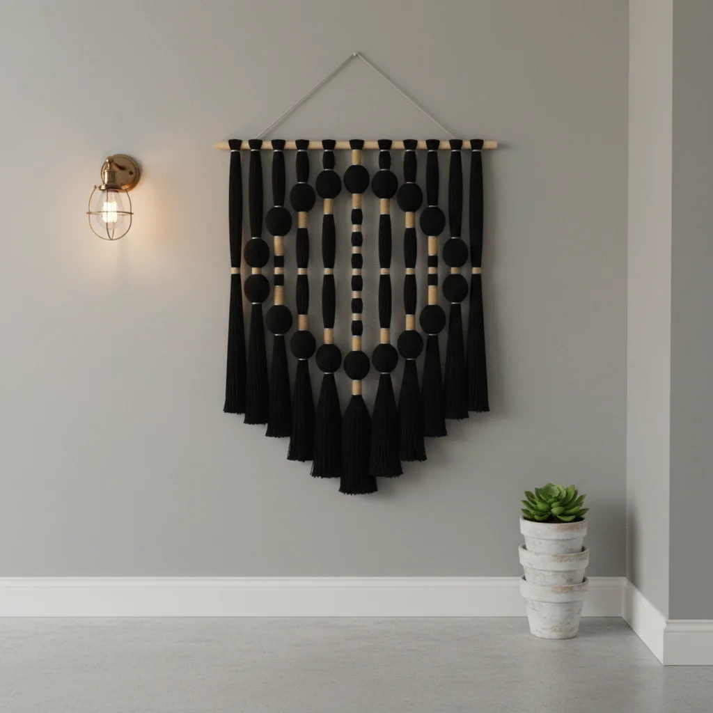 Mid Century Tassel Ball Tarot Cards the World Macrame Tapestry Items Wall Hangings Decorations for Cozy Home