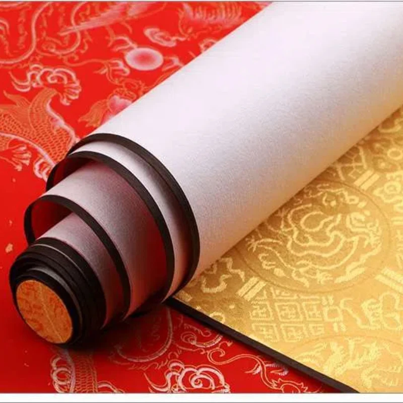 Batik Rood Couplet Hangende Scroll Vintage Half Rijp Rijstpapier Handschrift Kalligrafie Scroll Chinese Stijl Decoratieve Scroll