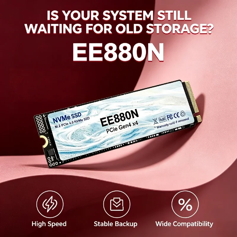 New High Performance EE880N M2 NVMe PCIe Gen4 SSD 500GB 1TB 2TB 4TB Integrated Solid State Drive for Game Work PC