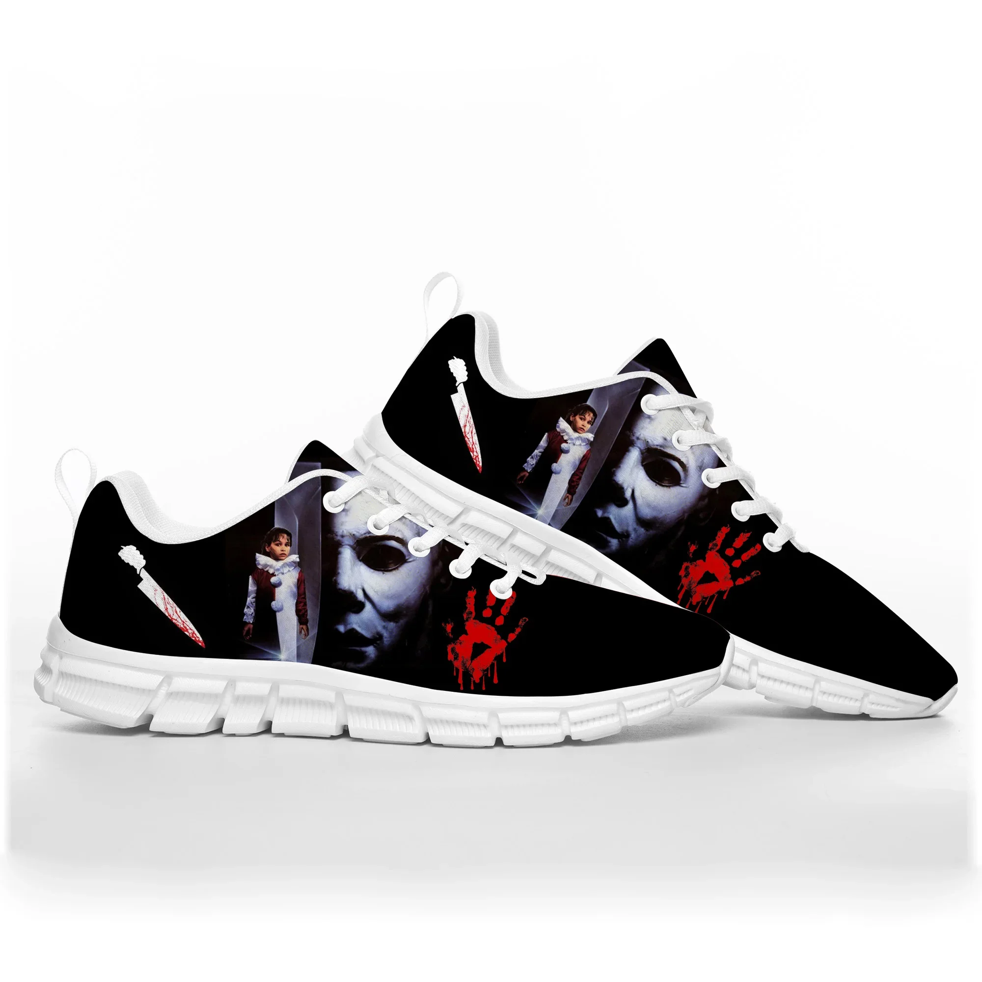 Michael Myers Sports Shoes for Men and Women, Horror Halloween Sneakers, casual, personalizado, de alta qualidade, casal, adolescente, crianças, crianças