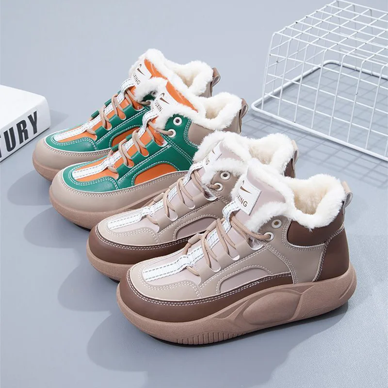 Women's Winter Plus Velvet Cotton Shoes Warm High-top Fashion Versatile Comfortable Casual Shoes Cold-proof Outdoor Ankle Boots