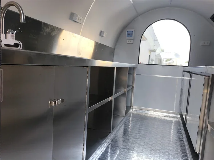 Mobile Vending Trailer Kiosk on Mini Wheels Catering Concession Stainless Table Stand Outdoor Party Food Kiosk Counter