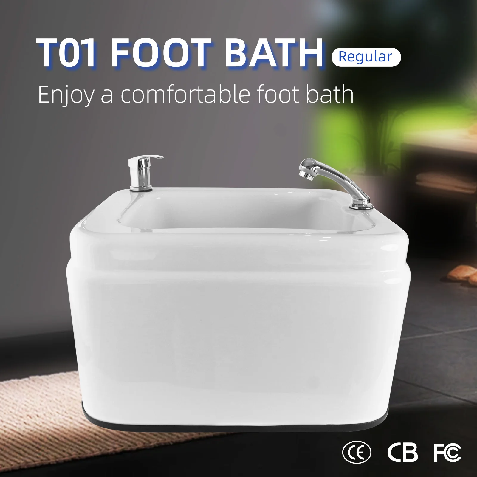 Beauty Salon Footbath Basin for Aqua Therapy Sauna Bathtub Spa Foot Bath Basin with Shower and Faucet
