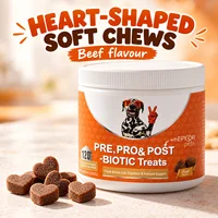 Dog Probiotic Soft Chews, Pre & Postbiotics for Digestive & Immune Support, Beef Flavor Treats, 120 Count, Daily Gut Care 3