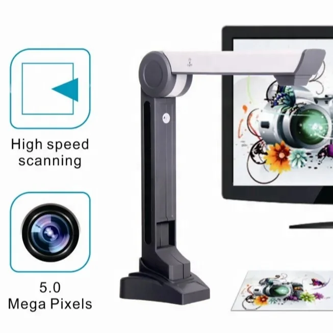 

Efficient A4 Document Scanner with USB Interface LED Lighting Zoom Function in Stock for Office Use