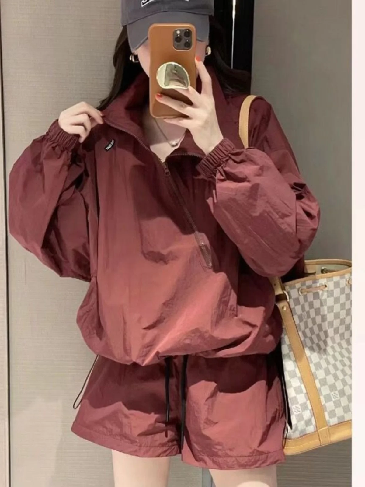 

Большой размер 300, летняя тонкая солнцезащитная одежда, женский комплект уличной одежды, повседневный свободный спортивный комплект из двух предметов