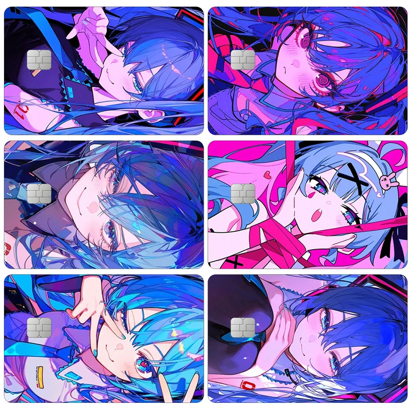 Laser Hatsune Miku Card Sticker Kawaii ID Campus Documents Waterproof Decor Patch Decals Girl Decals Exquisite Birthday Gift
