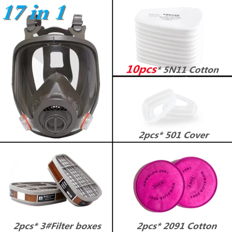 3 Interface 6800 Masker Combinatie 6001/Sjl Filter Met 5n11 Filter Katoen/501 Filter Gasmasker - afbeelding 1