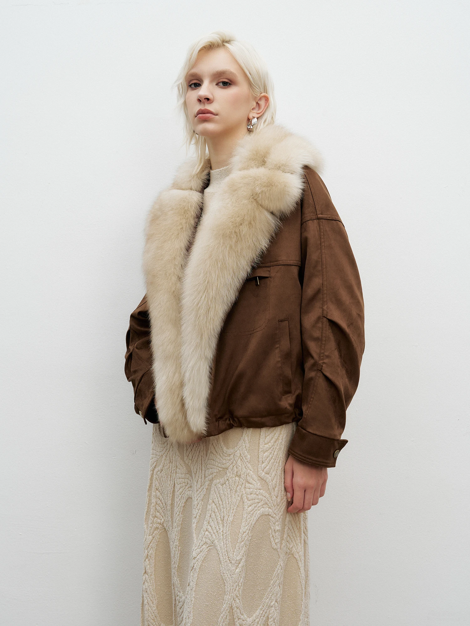 

Man Mona New Sle Suede Jaet Women ort Fur Collar 90 White Goose down Coat Warmth Outerwear Korean Version Straight ...