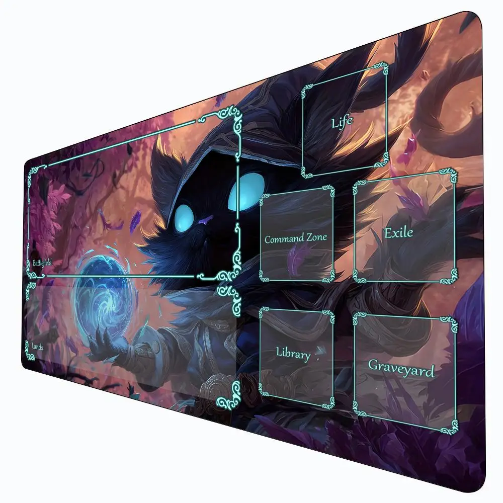 

Mysterious black cat wizard Magic Playmat Card Battle Gaming Mat with zone mtg playmat desk mat suitable for game gathering