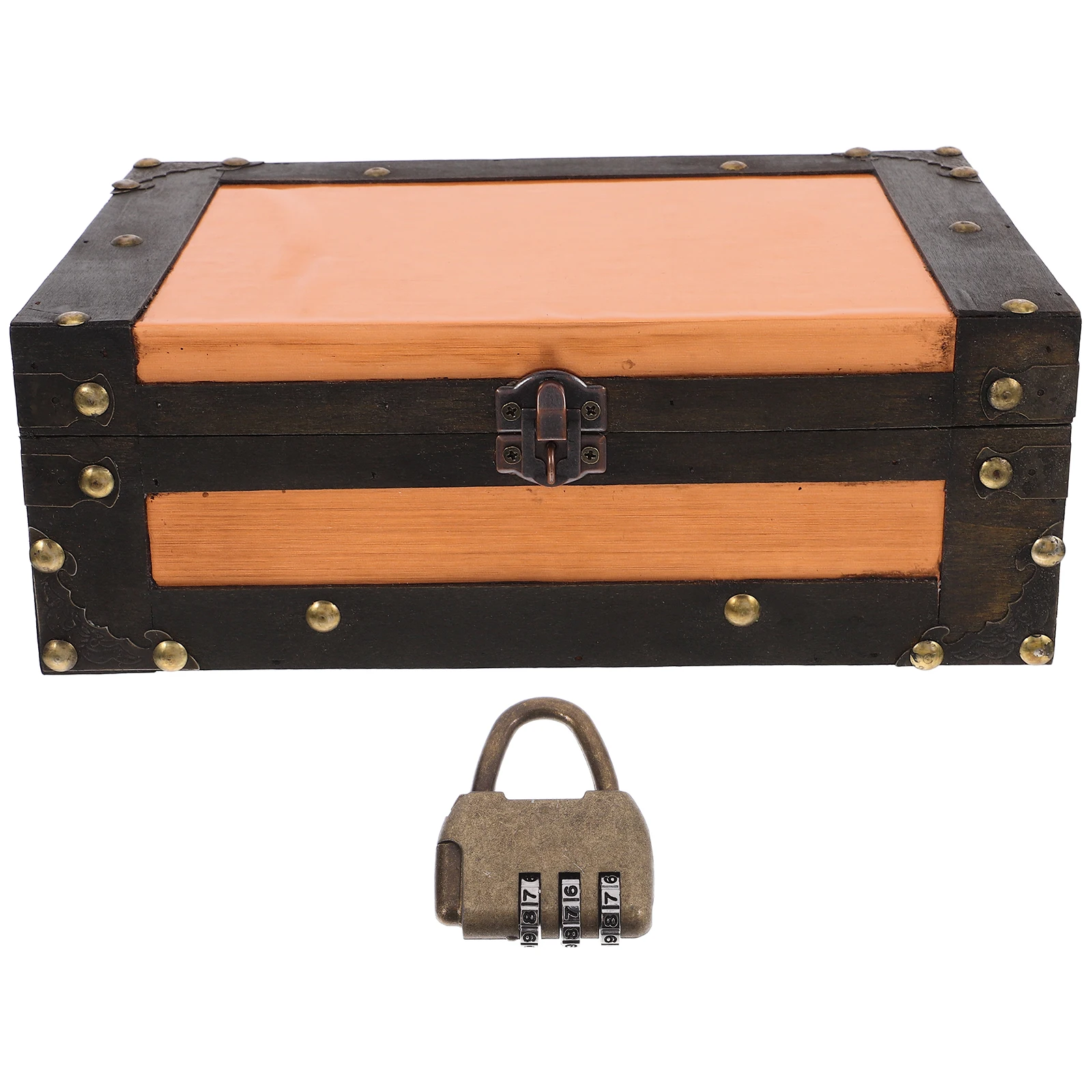 

Vintage Keepsake Chest Treasure Trunk Small Wooden Suitcase For Wedding Souvenirs Home Office Decor Creative Desktop Solution
