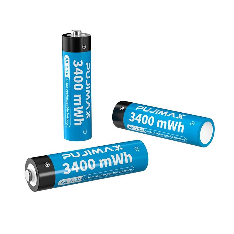 PUJIMAX AA 1.5V 3400mAh akumulator litowo-jonowy Baterias 4 gniazda AA/AAA inteligentna szybka ładowarka z wyświetlaczem LCD