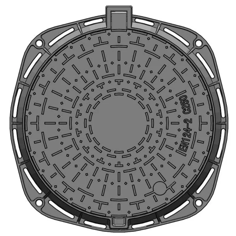 Round cover EN124 D400 cast with lock system custom mark drainage ductile iron manhole cover without hinge