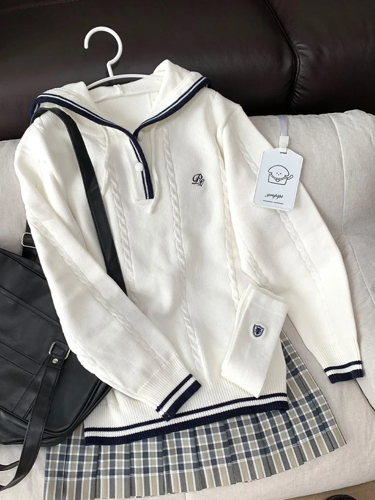 

Оригинальный дизайн, трикотаж с капюшоном, женский осенне-зимний трикотаж для колледжа, кожа собаки JK orm, повседневный удобный трикотаж среднего размера