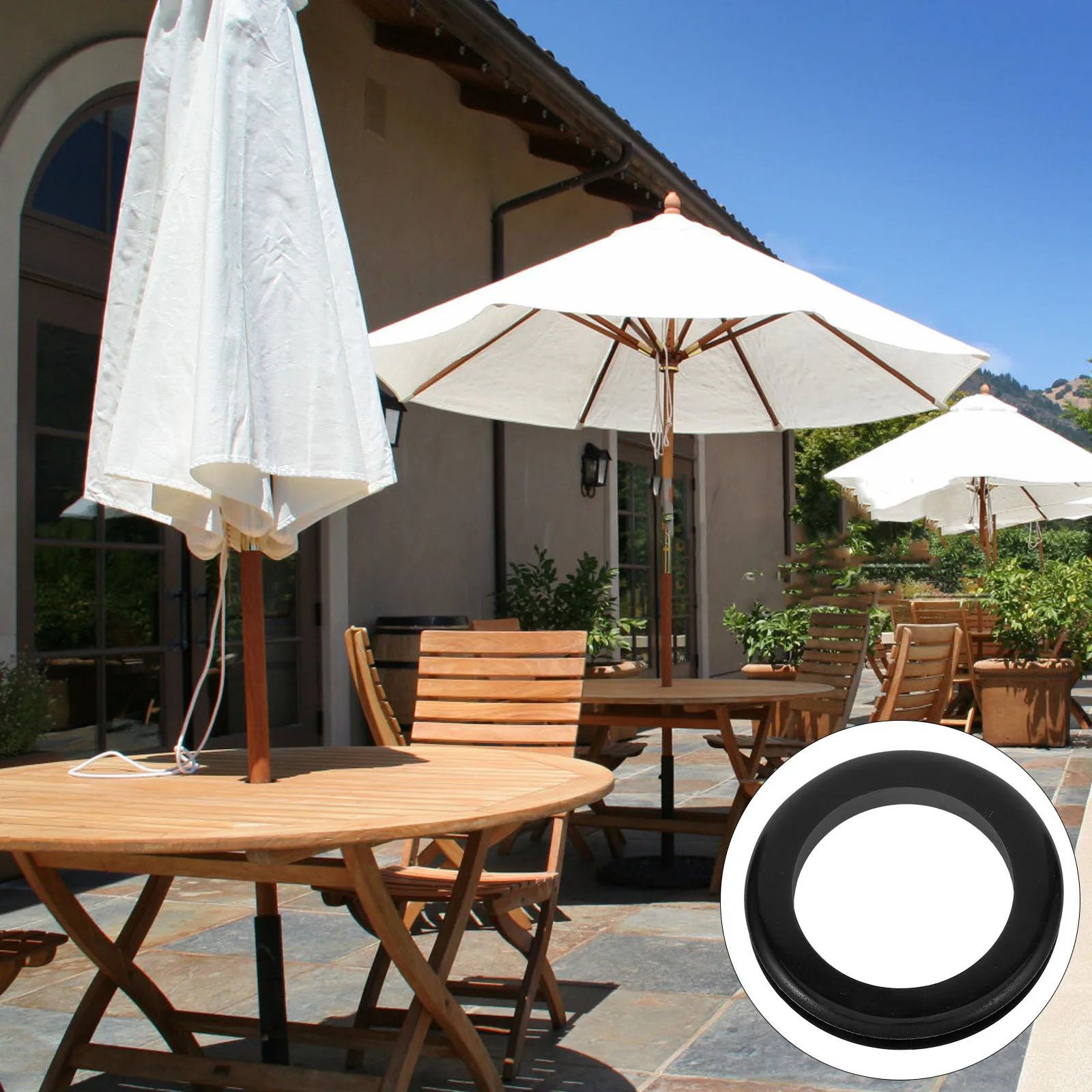 

2Pcs Silicone Patio Umbrella Rings Durable Table Hole Protector Parasol Anti-Shake Outdoor Umbrella Ring Sunshade Hole Rings