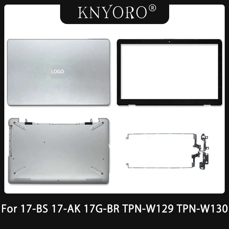 

NEW Case For HP 17-BS 17-AK 17G-BR TPN-W129 TPN-W130 Laptop LCD Back Cover Front Bezel Bottom Case LCD Hinges Top Silver Shell