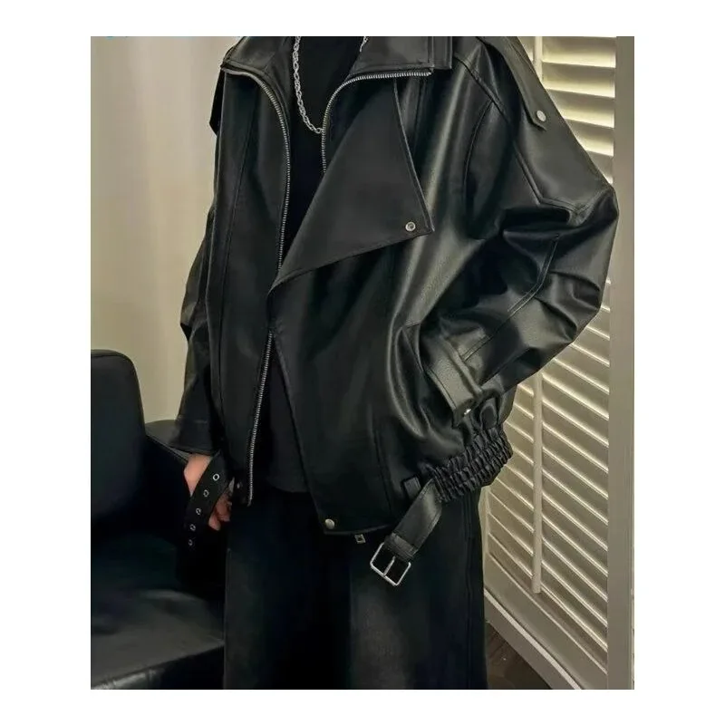 2025 otoño nueva chaqueta de cuero de solapa de estilo de gama alta chaqueta versátil de moda Casual