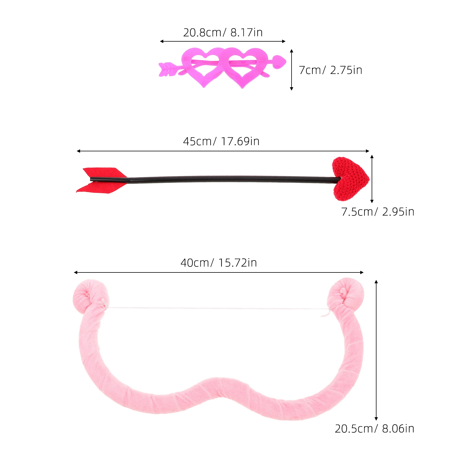 1 Set Valentine'S Day Party Decorations Cupid Costume Props Romantic Photo Booth Accessories For Adults Lightweight Role Play