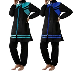 Women Muslim Burkini Swimsuit Modest Swimwear Islamic Long Sleeve Full Cover Hijab Flower Dress Top Cap Swim Pants ​Bathing Suit