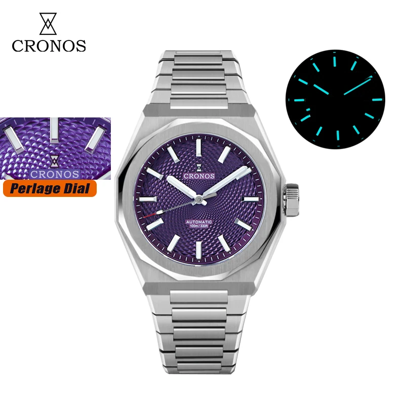 Cronos Luxury Men Watch 36mm Automatic PT5004 Miyota 90S5 Wristwatches Sapphire 10ATM See-through Case Back L6050 Reloj Hombre