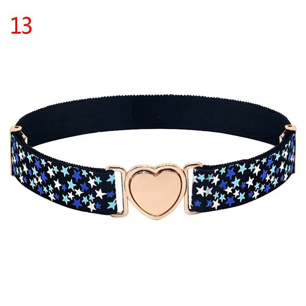 Teen Heart Belt Adjustable Elastic Belts Girls Dresses Waist Belt