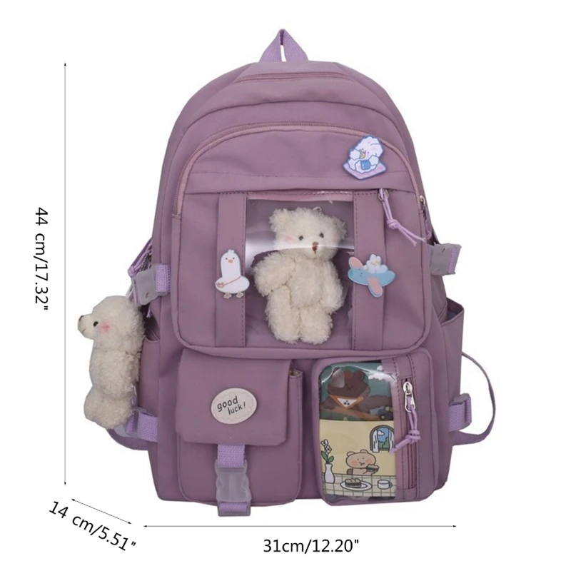 Women Casual Nylon Bags School Backpack for Teenagers Girls Travel School Bag E74B