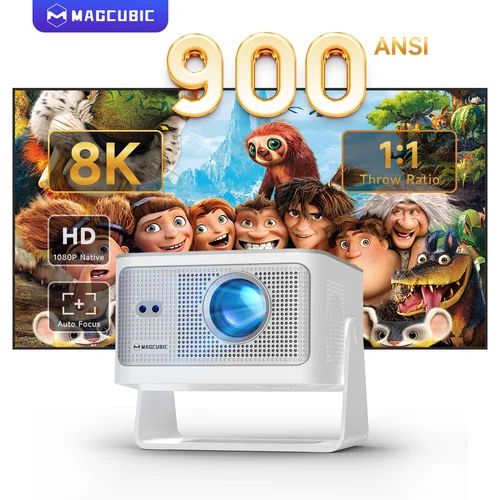 Proyector Magcubic 900ANSI con enfoque automático Android 14, compatible con 8K nativo 1080P con Wifi6 BT5.4 16G Allwinner H726 portátil HY350Max