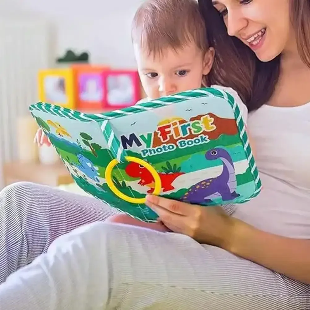赤ちゃん感覚ブック ソフトクロスフォトアルバム 新生児メモリーブック 早期教育玩具 DIY ベビー記念品 クリスマスギフト 漫画デザイン