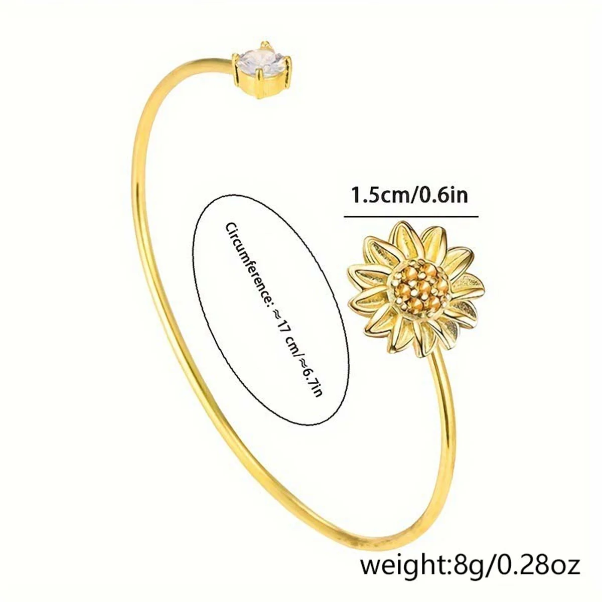 Elegant Daisy Flower Charm Bracelets For Women Girls Exquisite Zircon Opal Sunflower Butterfly Open Cuff Bangles Banquet Jewelry