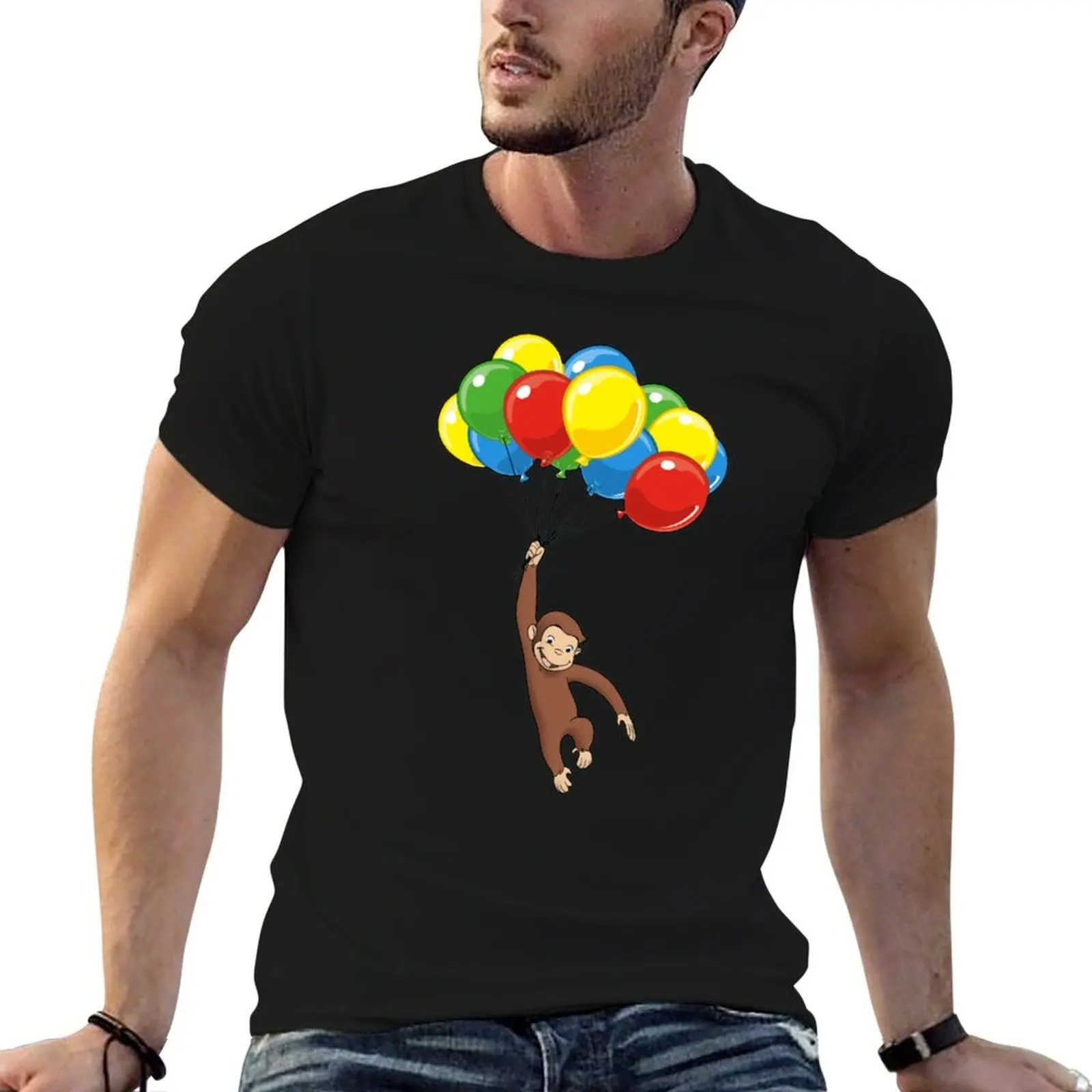 

Curious George balloons T-Shirt g man t shirts for men t shirts for man graphic funny T-Shirt
