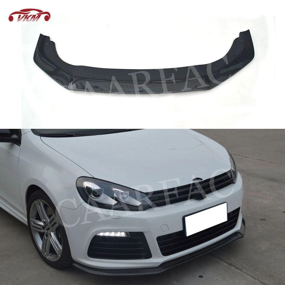 

For MK6 R20 Carbon Fiber Front Lip Chin Spoiler For Volkswagen VW Golf 6 VI R20 2010-2013 E Style FRP Bumper Protector