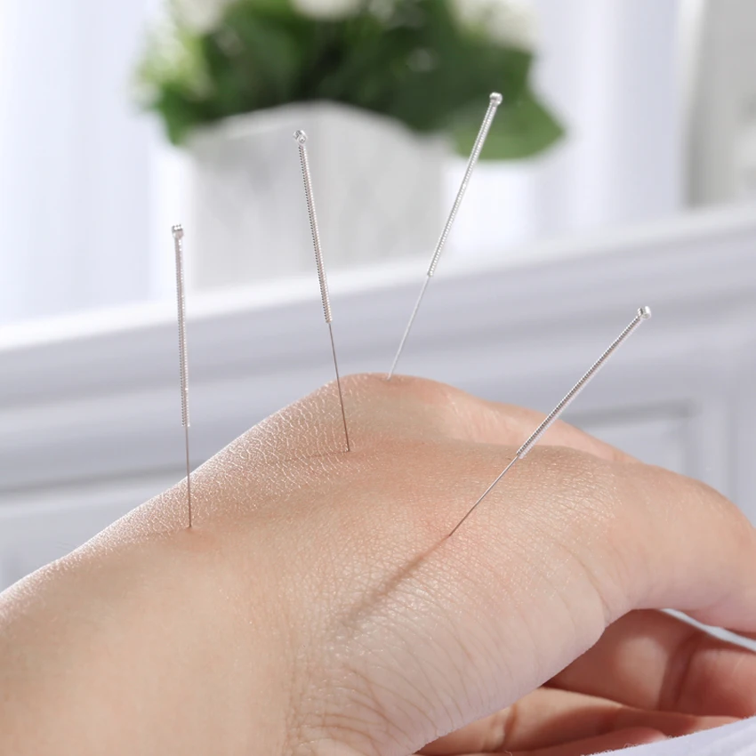 Flat Handle Disposable Sterile Acupuncture Needle With Tube Beauty Body Acupuncture Point Massage Needle 500PCS/BOX