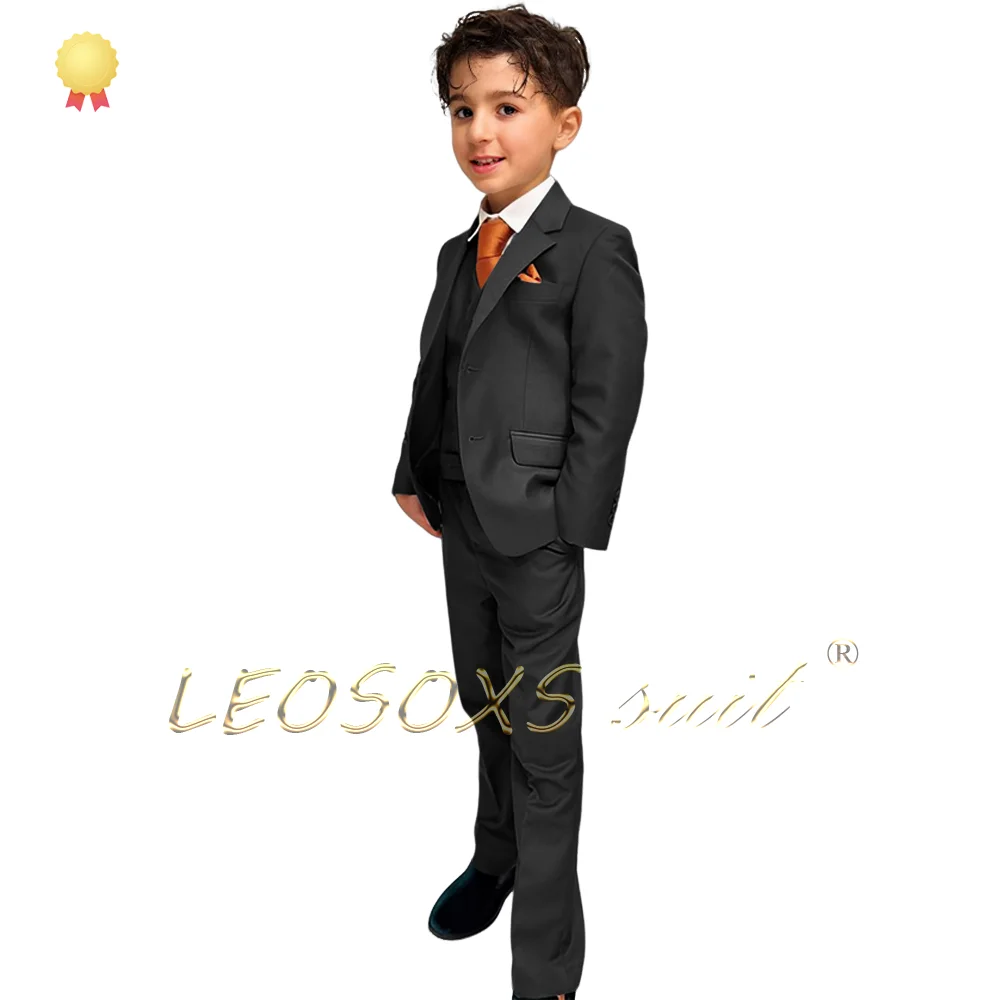 Boys classic event formal dress suit 3-piece set - customized elegant suit for children aged 3 to 16 years old