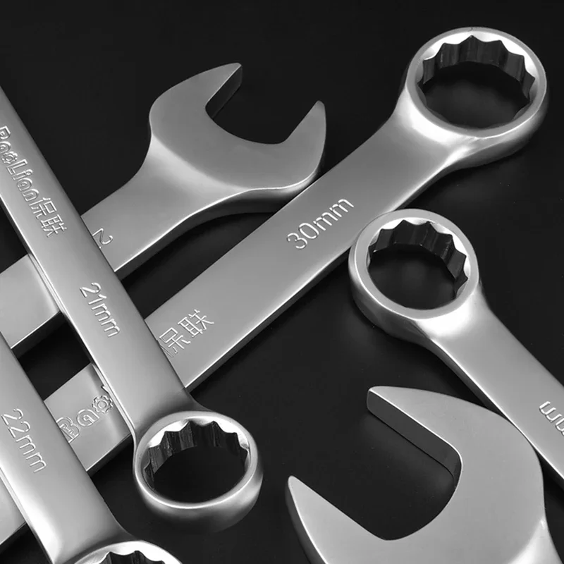 Chiave combinata da 6 mm ~ 32 mm Set di chiavi aperte Plum Blossom 45 Strumenti hardware in acciaio al carbonio Estensione piastra opaca a doppia testa