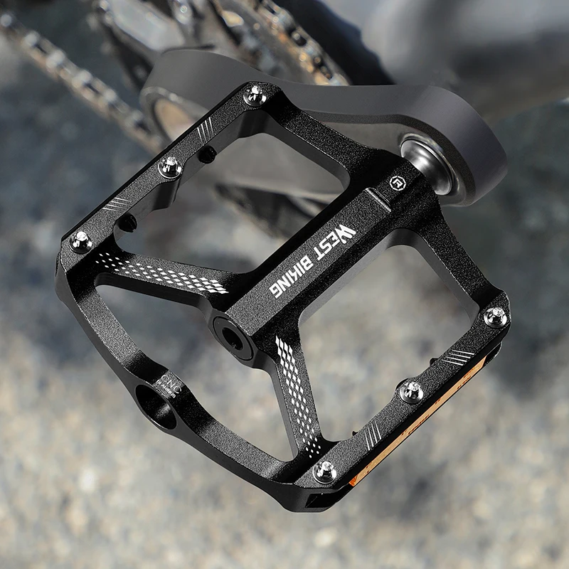 West biking pedal de bicicleta reflexivo com 3 rolamentos, liga de alumínio, antiderrapante, mtb, estrada, acessórios de ciclismo
