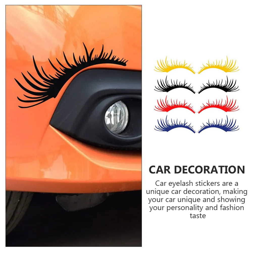 

Car Eyelash Stickers Headlight Eyebrow Decals Auto Exterior Decor Durable Pet Material Vehicle Bumper Stickers Funny Car