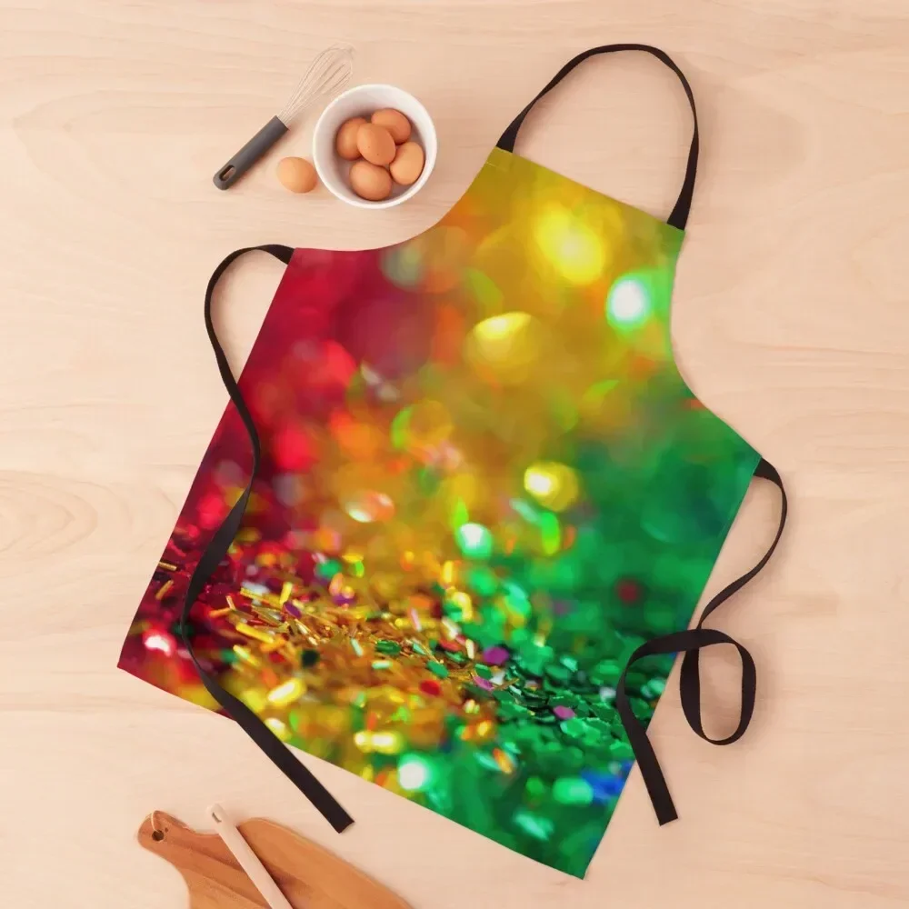 

Rainbow Glitter Apron professional hairdressing Women's Home Clothes Customizable Woman Apron