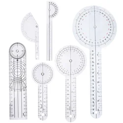 6 Pcs Finger Joint Goniometer Kit Medical Ruler Protractor Angle Spinals Plastic