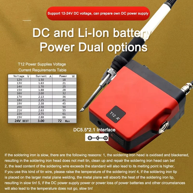 HLZS-T12-A Plus Cordless Soldering Station Solder Iron For  18/20V Max Li-Ion Battery For DIY Kit