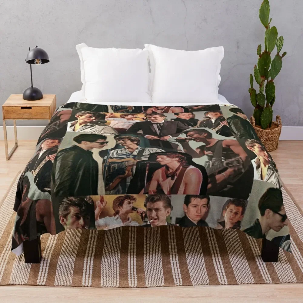 

Alex Turner Arctic Monkeys Collage Throw Blanket Vintage Bed covers Designers Blankets