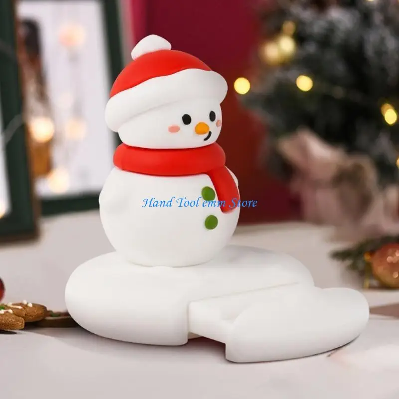 حامل هاتف H37F لأجواء العطلات مع زينة سانتا ورجل الثلج لحفلات عيد الميلاد والديكور المنزلي #3