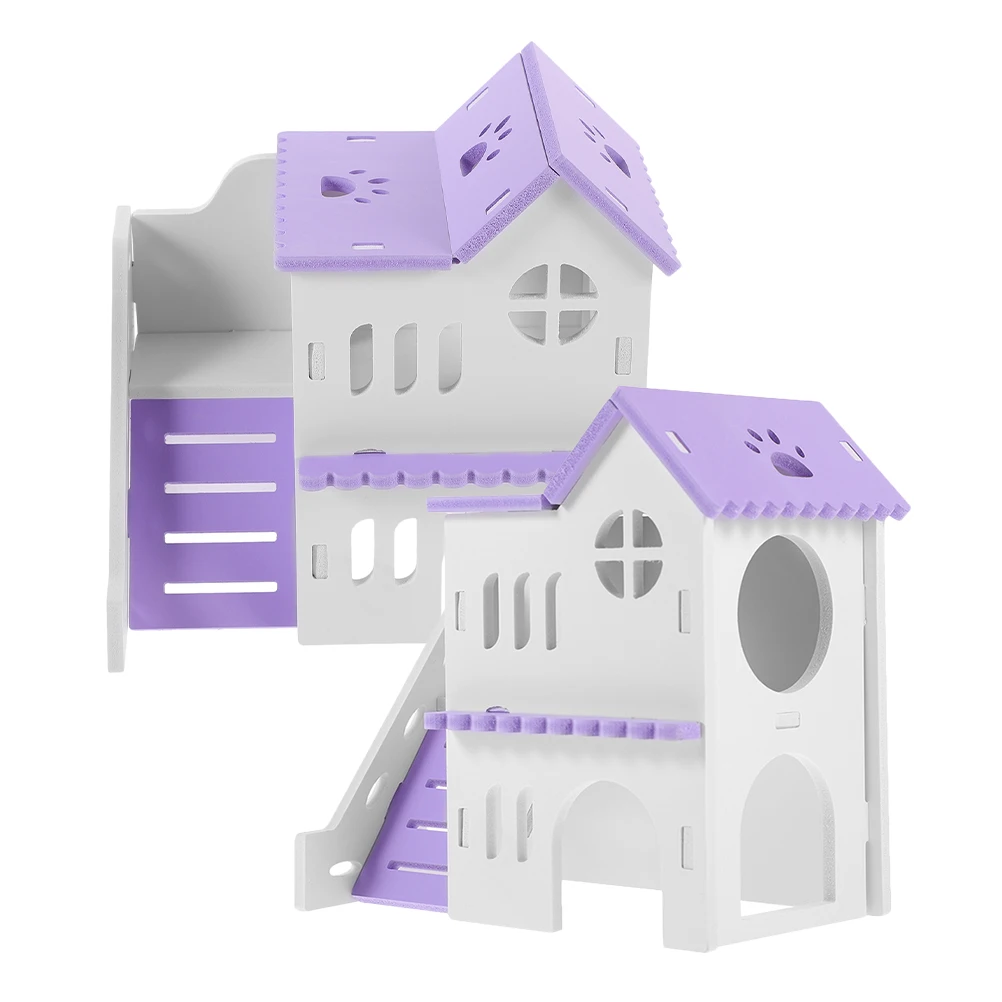 

2 set Small Hideout For Hamster Guinea Pig Rabbit Pet Shelter Play Tunnel Adorable Rat Pvc Cage Accessory