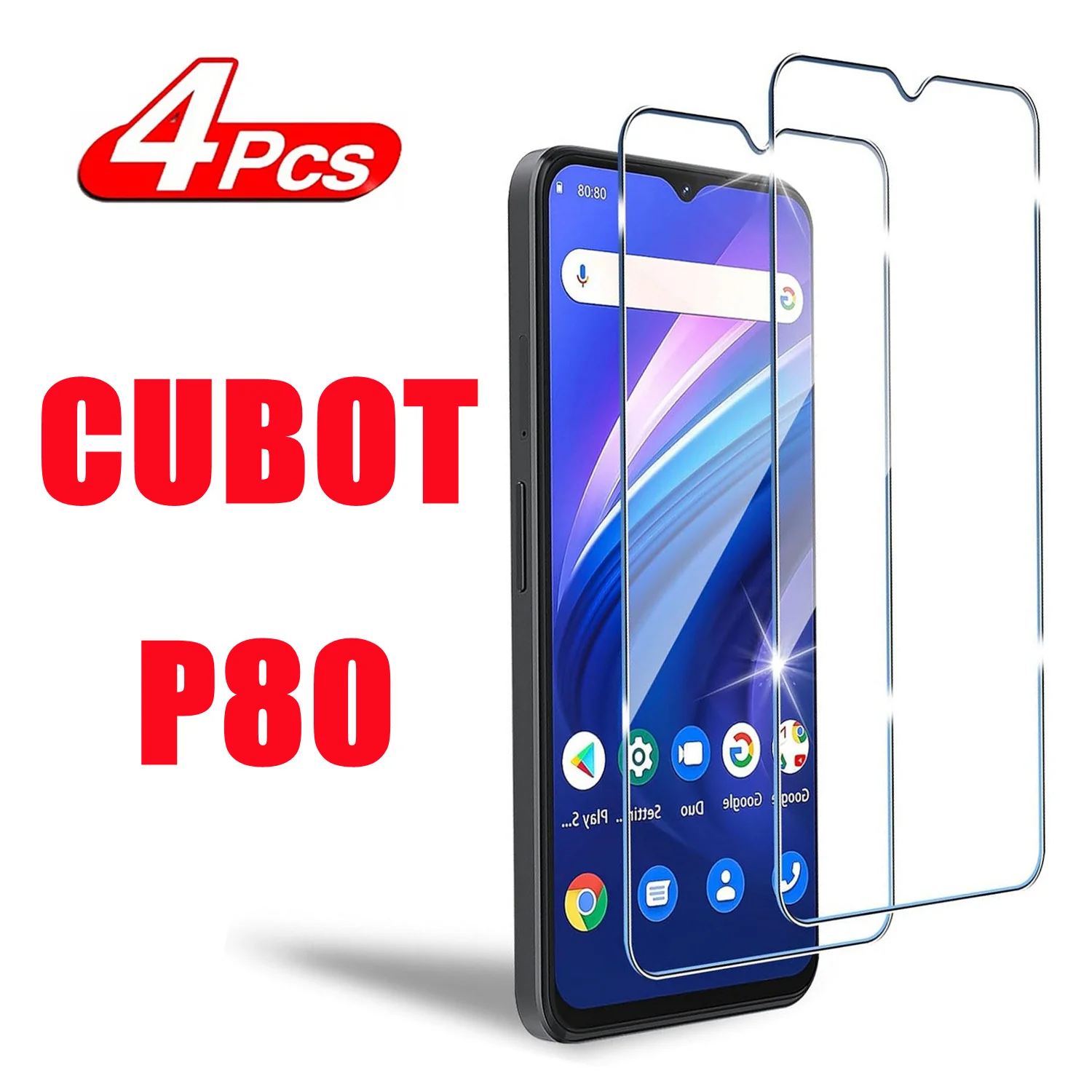 9H Tempered Glass Film For Cubot P80 2/4Pcs HD Screen Protector Glass