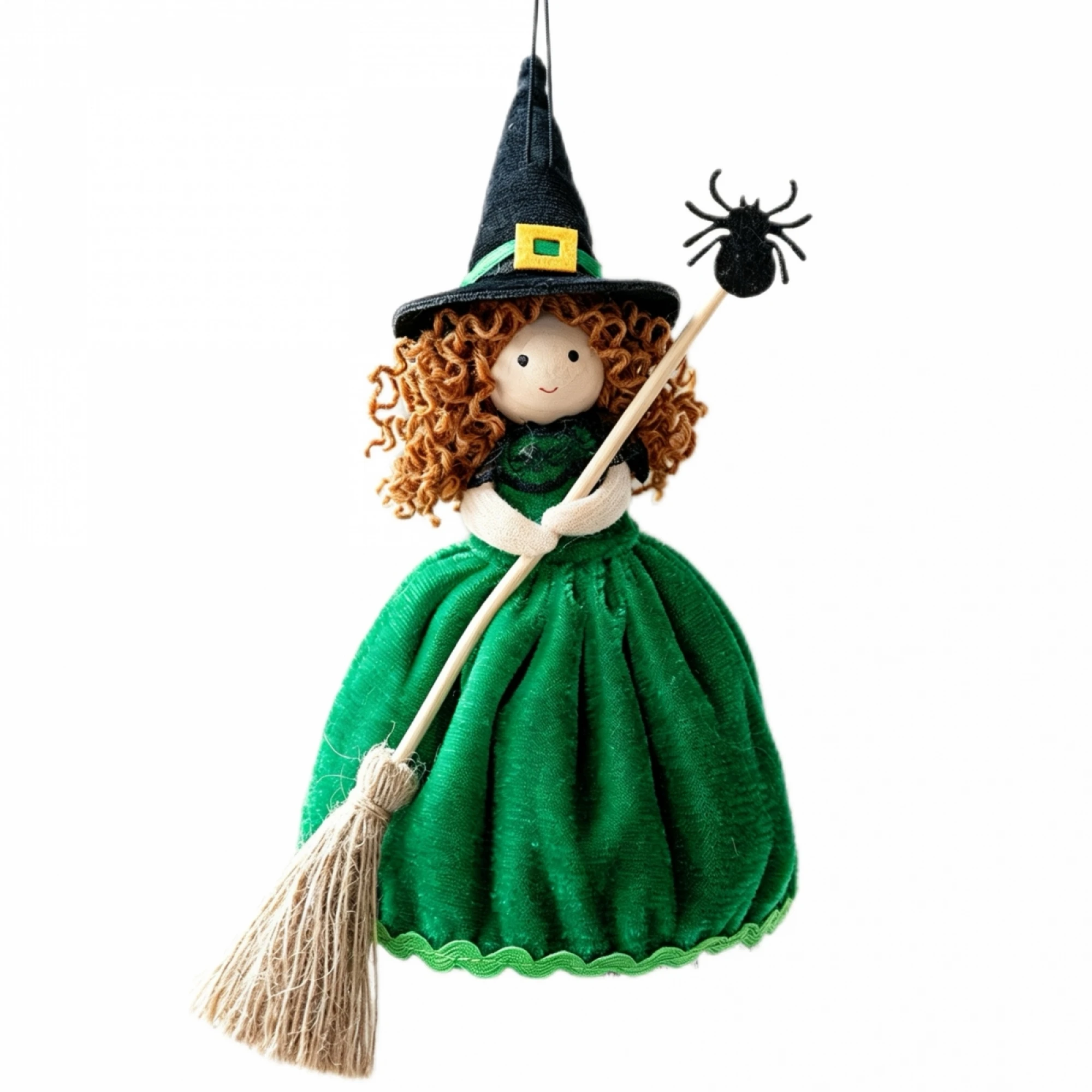 Halloween Decoration Witch Hat Angel Doll with Broom Party Hanging Pendants