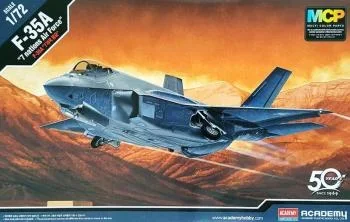 Academy Plastic Assembly Scale Model Kit 12561 F-35A Lightning 2 Fighter 7 National Air Force Water Sticker 1/72 Model