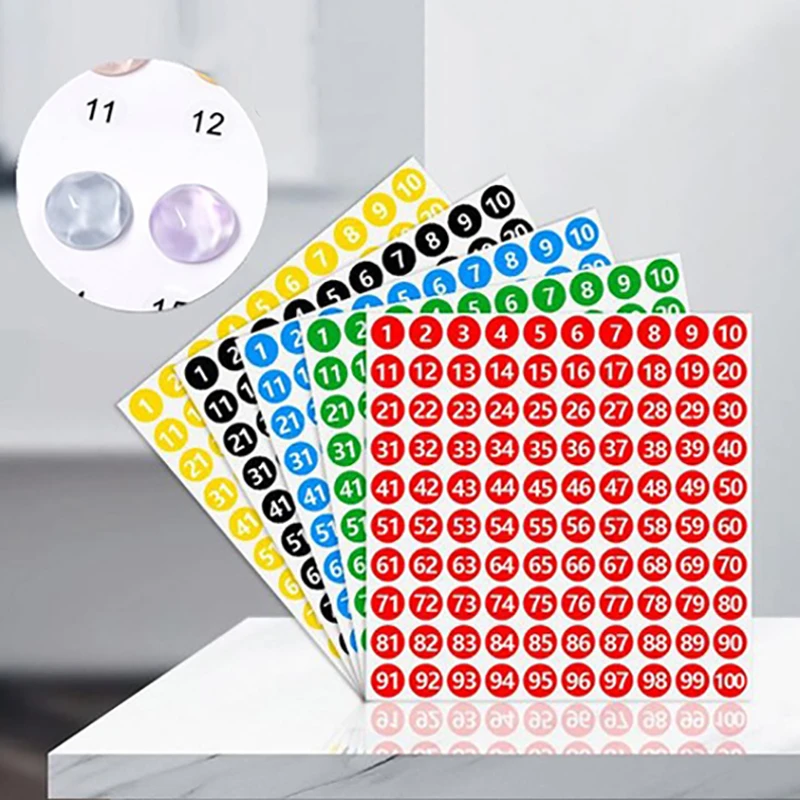 10Sheets 1-100 Clear Number Sticker Label For Nail Polish Color Gel Varnish Marking Numbering Digital Label Manicure Tool