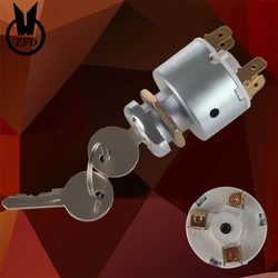 31973K4183 Ignition Key Starter Switch with 3 Position 5 Terminal Wire 2 Keys Suitable for Tractor Trailer Digger Agricultura