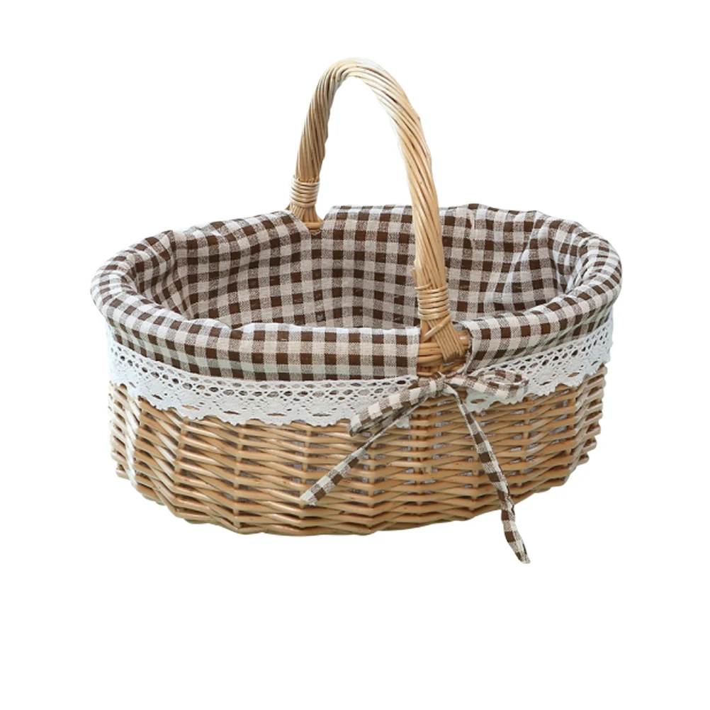 

Rattan Storage Basket Wicker Fruit Basket for Vegetables Bread Food Serving Snack Box Gift Container Housewarming