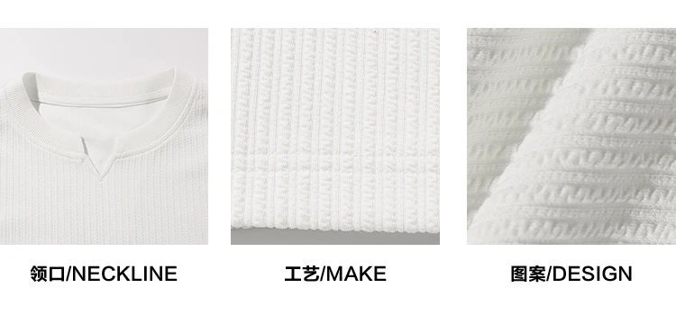 Herren-T-Shirt mit V-Ausschnitt, langen Ärmeln, vertikalen Streifen, geripptem Stoff, lockerer Passform, bequem, lässig, Basic-Oberteil für Herren. – Detail 12