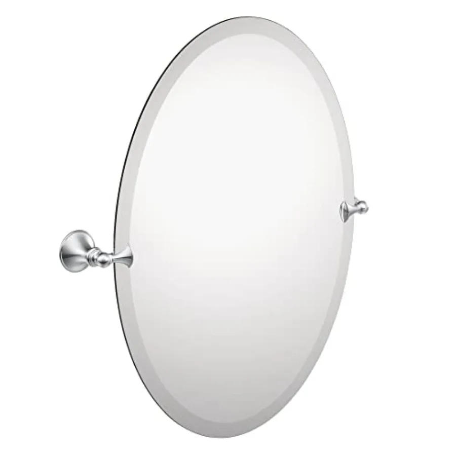 

Glenshire 26 x 22-Inch Frameless Pivoting Bathroom Mirror, Wall Mounted Oval Tilting Mirror for Bath, Vanity, DN2692CH